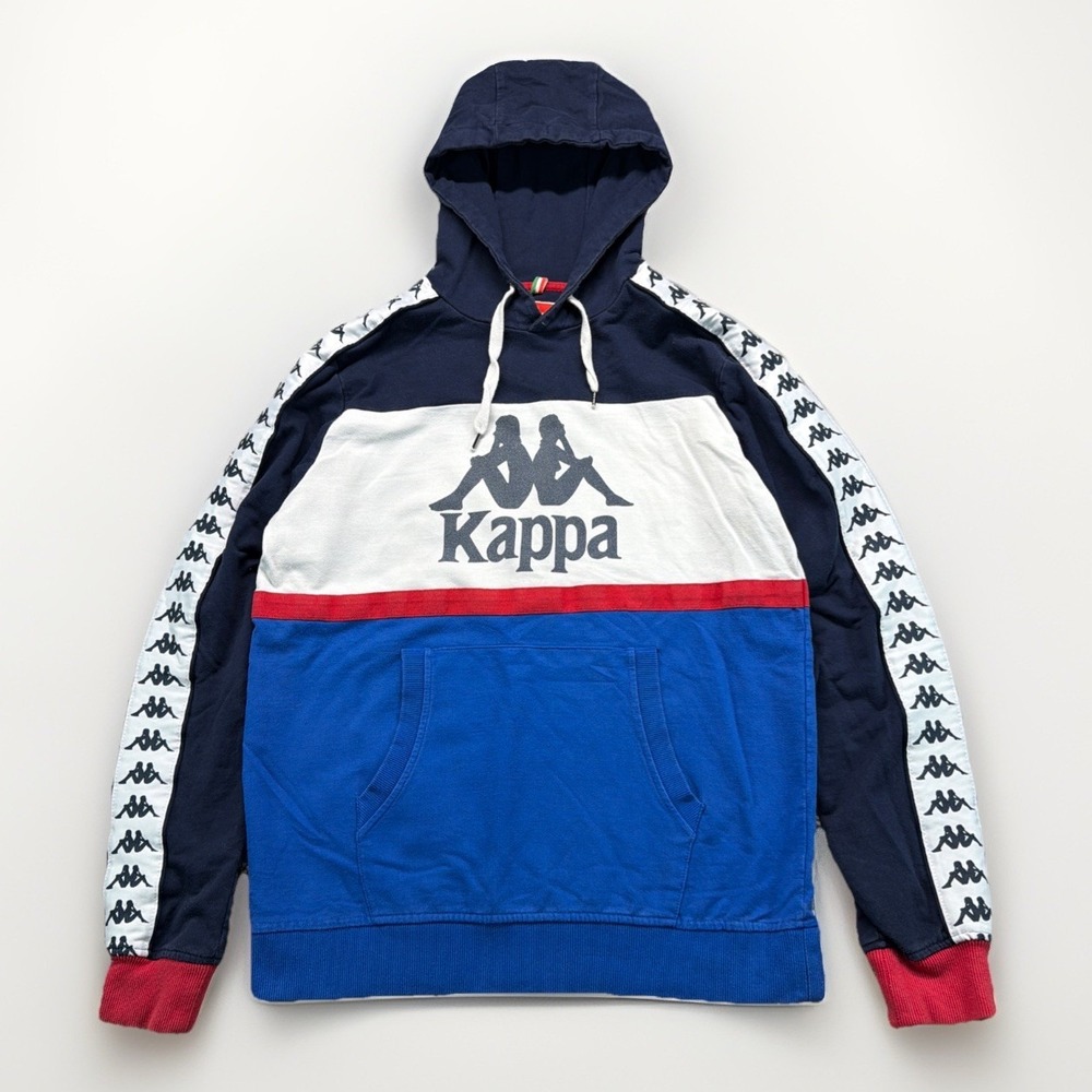 Kappa Men's Size Medium Pullover Logo Hoodie  Red White Blue